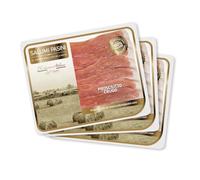 Prosciutto Crudo Stagionato Salumi Pasini® | 3 Vaschette Preaffettato | 80 gr cad. | 100% Italiano | Senza Glutine e Lattosio