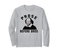PROSE Before Bros William Shakespeare Funny Book Meme Maglia a Manica