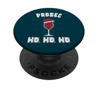 Prosec Ho, Ho, Ho Cappello di Babbo Natale Rosso Wine Glas Natale PopSockets PopGrip Adesivo