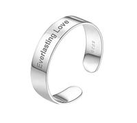 PROSILVER Anello Argento 925, Larghezza 5mm, Anello Aperto Personalizzabile per Donna Uomo,Taglia Regolabile da 12-27, Fede Nuziale Fidanzamento Anniversario