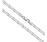 PROSILVER Catenina Collana Uomo Argento 925 Vero in Oro Bianco, 2,8 mm Collana Cubana Uomo Cuban Chain Lunga 55cm, Collana Catena Ragazzo Maschio Necklace for Men HipHop Rapper Idee Regalo