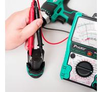 Pro'sKit MT-2207 Funzione protettiva Multimetro analogico Risposta rapida Multifunzionale Misurazione accurata Robusta custodia protettiva Cavo di prova 1000 V/10 A CATII 1000 V/CATII 500 V(MT-2207)