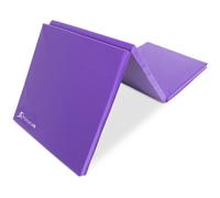 ProsourceFit Tri-Fold Folding Thick Exercise Mat 6’x2’ with Carrying Hand Purple