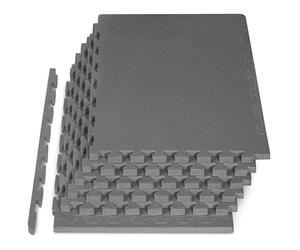 ProsourceFit Weaved Pattern Extra Thick Exercise Puzzle Mat 1-inch, EVA Foam Interlocking Tiles for Protective, Cushioned Flooring for Home and Gym Equipment; Gray, 24 SQ FT, 6 Tiles