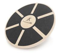 ProsourceFit Wooden Balance Board Non-Slip Wobble Core Trainer 15.75in (39.5cm) Diameter with 360 Rotation for Stability Training, Full Body Exercises, Physical Therapy, Black