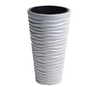 Prosper Plast DPSA300-S449 - Vaso da Fiori Sottile, 29,5 x 52 cm, Colore: Bianco