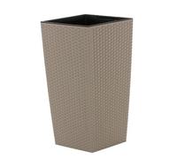 Prosper Plast DRTS300S-7529U - 28.7 x 28.7 x 55 cm "Rato" Square set Flowerpot - Mocca