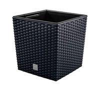Vaso da fiori + inserto fioriera effetto rattan RATO LOW DRTS325L antracite