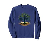 Prosperare Non sopravvivere: Albero della Vita ispiratore Felpa, Unisex per Adulti, Navy, L