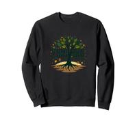 Prosperare Non sopravvivere: Albero della Vita ispiratore Felpa, Unisex per Adulti, Nero, M