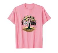 Prosperare Non sopravvivere: Albero della Vita ispiratore Maglietta, Uomo, Rosa, M