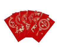 Prosperity Pouch Set - New Year Red Envelopes for Festive Giving | 6 eleganti confezioni di stile vietnamita con motif culturali, linee morbide e compatte per bambini e amati, 17 x 9 cm