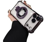 Prosperousk Phone Case, Stampopular New in Phone Case for iPhone 17 Series - Four Corners Anti-Fall Cases for iPhone with Invisible Ring Stand, Electroplating Anti-Drop (Purple,15PRO MAX)