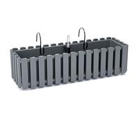 Prosperplast Boardee Fencycase DDEF600W-405U Balconiera balcone box con Sospensione Sistema di Irrigazione Fioriera (Grigio, 580 mm)