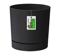 Prosperplast COPERCHIO DI SEAL FLEURI - 23,2 x Ø 24 cm - vaso di fiori con tubo piattino rotondo P 8L, antracite, dpop240