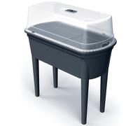 Prosperplast Fioriera rialzata Bloomo con coperchio e gambe rimovibili, resistente alle intemperie, in plastica, per giardino, terrazza e balcone, con annaffiatoio da 1,5 l, 78 x 82 x 37 cm, antracite