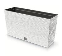 Prosperplast Furu Case Middle Planter con vaso interno Vaso per piante Fioriera uso interno ed esterno Rettangolare in plastica 77x23,5x41cm (Bianco)