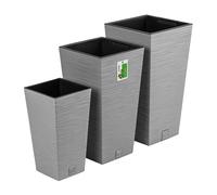 Prosperplast Furu set di vasi da fiori grigi