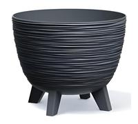 Prosperplast Vaso da fiori Furu - Fioriera con piedini, antracite resistente ai raggi UV Ø236 mm