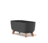 Prosperplast Gracia Case - Vaso da fiori rettangolare, 19,5 x 39 x 18,7 cm, per interni ed esterni, con inserto rimovibile, colore: Antracite