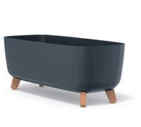 Prosperplast Gracia Case - Vaso da fiori rettangolare, 24 x 58 x 23,5 cm, per interni ed esterni, con inserto rimovibile, colore: antracite