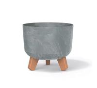 Prosperplast Gracia vaso da fiori con gambe rimovibili incl. inserto per uso interno ed esterno Fioriera rotonda in plastica (⌀ 200mm, Beton Effect)
