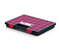 Prosperplast Organizer Tool NOR B (scatola di assortimento, rivista di piccole parti per viti/attrezzi, scatole rimovibili, coperchio trasparente, scatola di ordinamento), trasparente