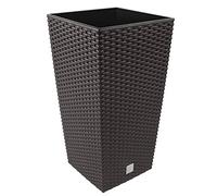 Prosperplast Rato Square Vaso alto quadrato 19 l, in plastica, con serbatoio in colore ocra scuro, 45x24x24 cm (altezza x larghezza x profondità)