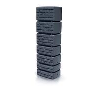 PROSPERPLAST Serbatoio per acqua piovana antracite, 350 litri, in materiale resistente ai raggi UV e alle intemperie, resistente al gelo, con due filettature di alta qualità da 3/4"", IDTB350