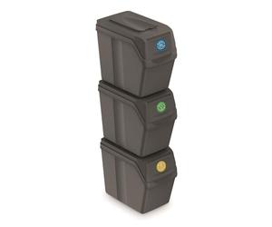 Prosperplast - Set di 3 cubi 3x20L Raccolta Differenziata Riciclaggio Comodo