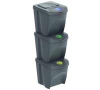 Set di pattumiere cestini per contenitori di smistamento Sortibox grigio