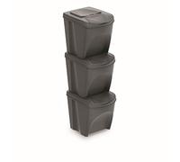 Set di pattumiere cestini per contenitori di smistamento Sortibox grigio
