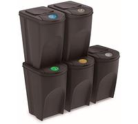 PROSPERPLAST Set di 5 cubi da riciclaggio 175L Sortibox in plastica in colore antracite, grandi
