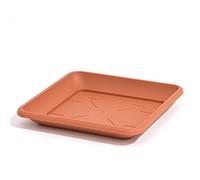 Prosperplast Terra-Cotta Colore plastica piattino sottovaso Quadrato 22 cm Supporto per Vaso di Fiori