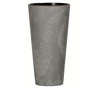 Prosperplast Tubus Slim Effect - Vaso per piante 2 in 1, con vaso rotondo in plastica (400 mm, Marengo)