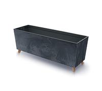 Prosperplast Urbi Case - Fioriera rettangolare con gambe per interni ed esterni, in plastica, 770 x 235 x 300 mm, colore: antracite