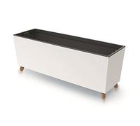 Prosperplast Urbi Case N - Fioriera con gambe e vaso interno, per interni ed esterni, rettangolare, resistente ai raggi UV, rettangolare, 77 x 23,5 x 30 cm, colore: Bianco