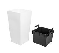 Urbi Vaso di fiori alta 49 litri, plastica, 32,5 x 32,5 x 61 cm in colore bianco