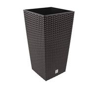 Prosperplast Vaso Rato in plastica con Inserto e Imitazione Rattan, 60 cm, Marrone