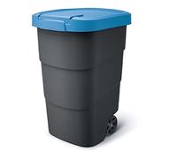 Prosperplast Wheeler - Pattumiera da 110 l, con ruote e coperchio, in plastica (blu)