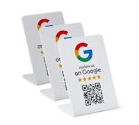 ProsperQR - Google Review Stand - NFC & QR Code, facile installazione, per tutte le aziende (confezione da 3)