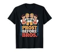 Prost Before Bros Funny Oktoberfest Group Beer Drinking Maglietta