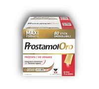 Prostamol Oro-Integratore Prostata e Vie Urinarie, Formula Potenziata Stick | 80 stick orosolubili con Serenoa repens + complesso URIXPro, Senza Glutine, Senza Zuccheri, Senza Lattosio, Senza Coloranti