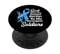 Prostata Cancro Consapevolezza Nastro Chemo Fede Soldati Dio PopSockets PopGrip Adesivo