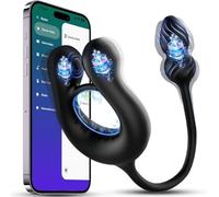 Prostata Vibratore Anale con Anello Pene Vibratore per Uomini, Stimolatore Prostata per Lui, Vibratoreper Uomo Professionale Plug Analesex Toy, Plug Anale-Dilatatore Uomo, Sex Toys Sessuali per Uomini