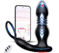 Prostata Vibratore Anale Plug Analesex con Anello per Pene, 3 in1 Anal Plug Vibratore per Uomo Sex Toys, Anello Vibrante per il pene con 7 Modalità, Sex Toys Uomo Plug Anale Vibrante
