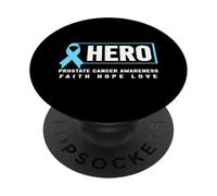 Prostate Cancer Hero - Consapevolezza del cancro alla prostata azzurra PopSockets PopGrip Adesivo