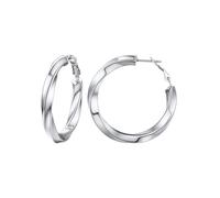 PROSTEEL 40MM Argento Orecchini Donna Orecchini a Cerchio Vuoto Orecchini Oversize Y2K Colonna di Torsione Pendolarismo Vacanza Festa Orecchini Combinazioni di Impilamento