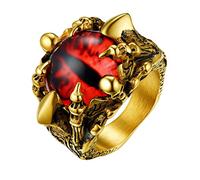 PROSTEEL Anelli Uomo Acciaio Inossidabile Anelli Uomo Placcati Oro Anelli Uomo Oro Misura 19 Artiglio Della Morte Gotico Punk Hip Hop con Confezione Regalo