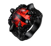 PROSTEEL Anelli Uomo Acciaio Inossidabile Anello Acciaio Nero Anello Da Uomo Nero Misura 27 Artiglio Della Morte Gotico Punk Hip Hop con Confezione Regalo
